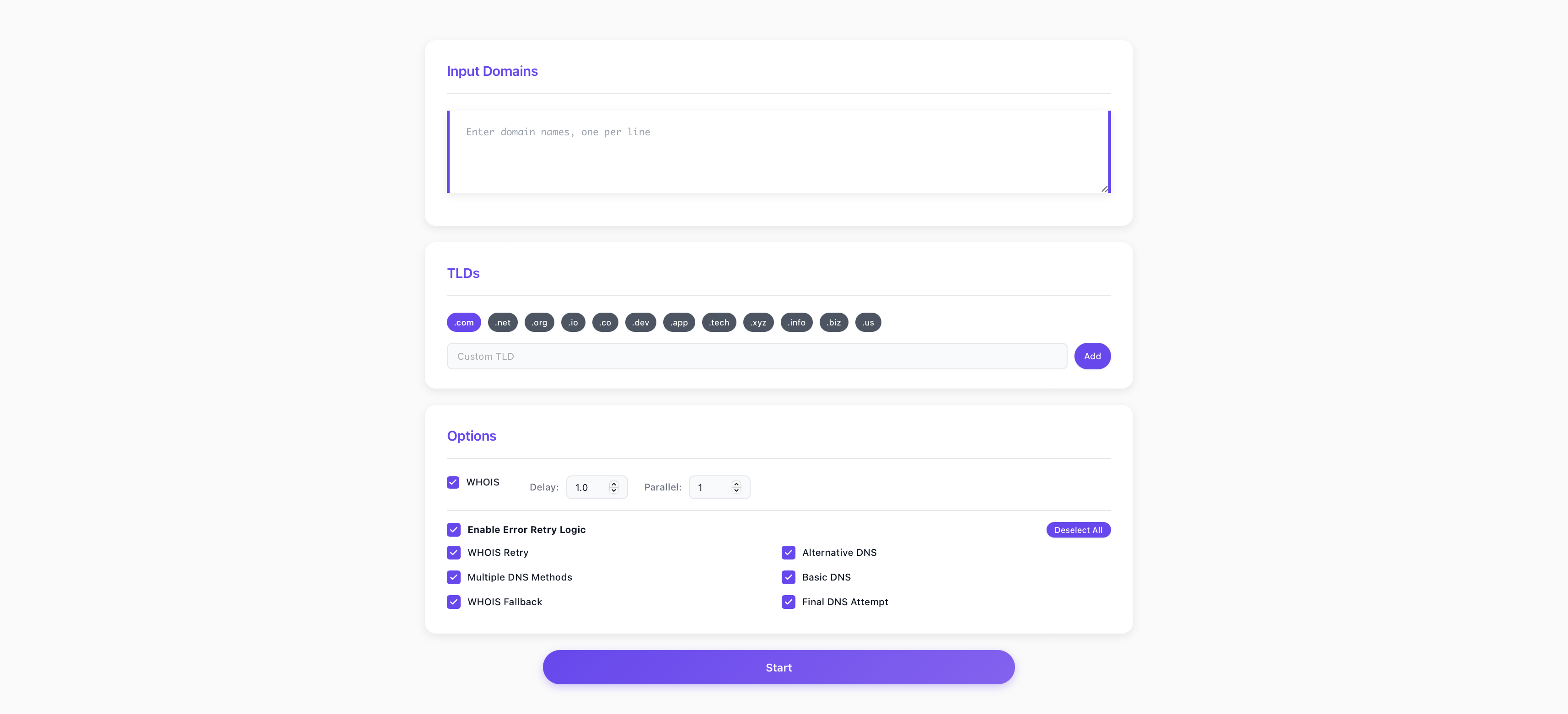 Domain Checker Interface